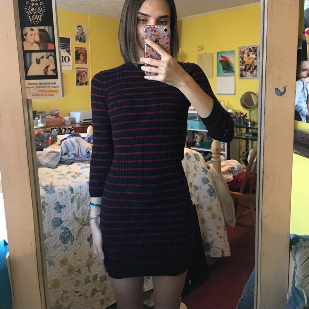 Navy and Red Forever 21 Sweater Dress